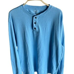 Saddlebred 2XXL Blue Thermal Henley Camping Fall Winter Pullover